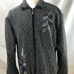 Teddi Petite Womens Size 1XP Jacket Black w/ white